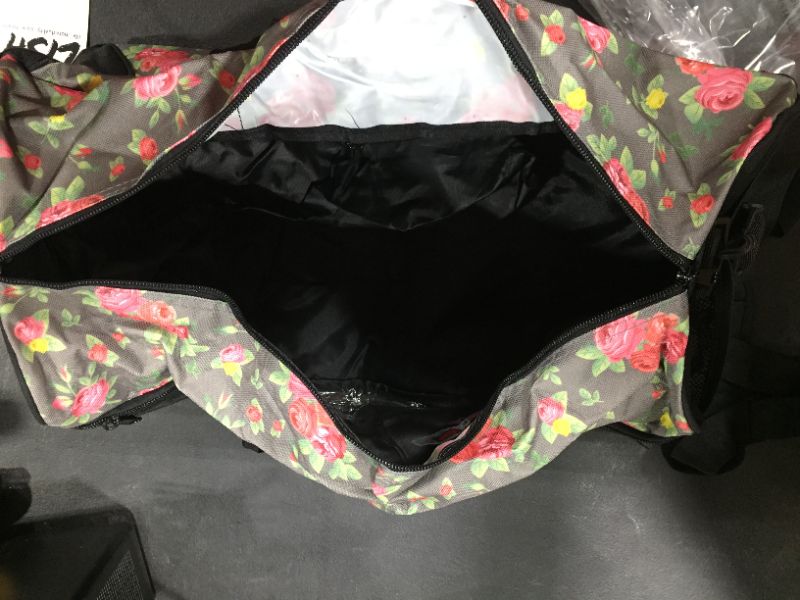 Photo 1 of (2 pack) Women's Floral Gym Duffel Bag - 19 Travel Weekender Sports Barrel Bag w/ Wet Pocket Shoe Compartment - Great for Workouts, Yoga, Dance, or Crossfit - LISH