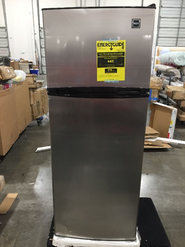 Photo 2 of 7.5 cu. ft. Refrigerator with Top Freezer in Stainless Look