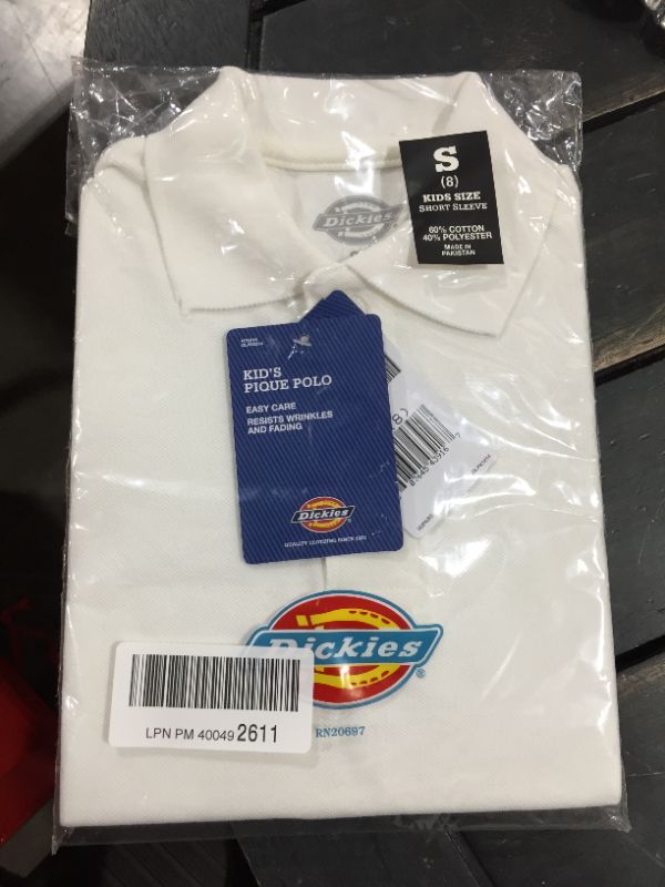 Photo 2 of Dickies Boys School Uniform Short Sleeve Pique Polo Shirt, Sizes small 8