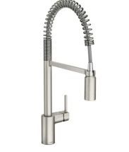 Photo 1 of 304 Stainless Steel Kitchen Sink Single Hole Pre-Rinse Pull Down Kitchen Faucet with Power Boost
