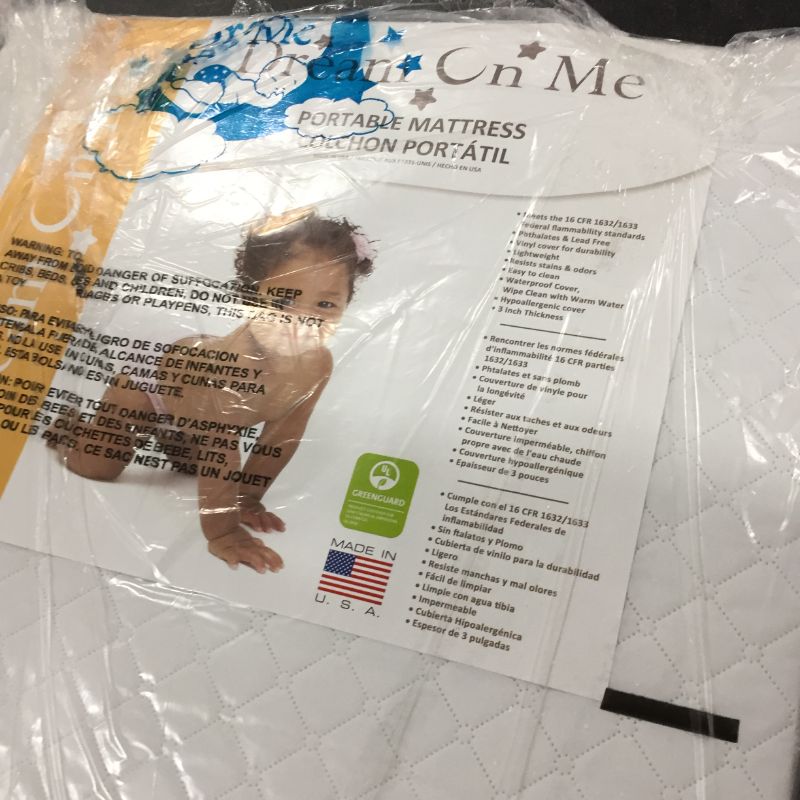 Photo 2 of Dream On Me, Holly 3” Fiber Portable Crib Mattress I Waterproof I Greenguard