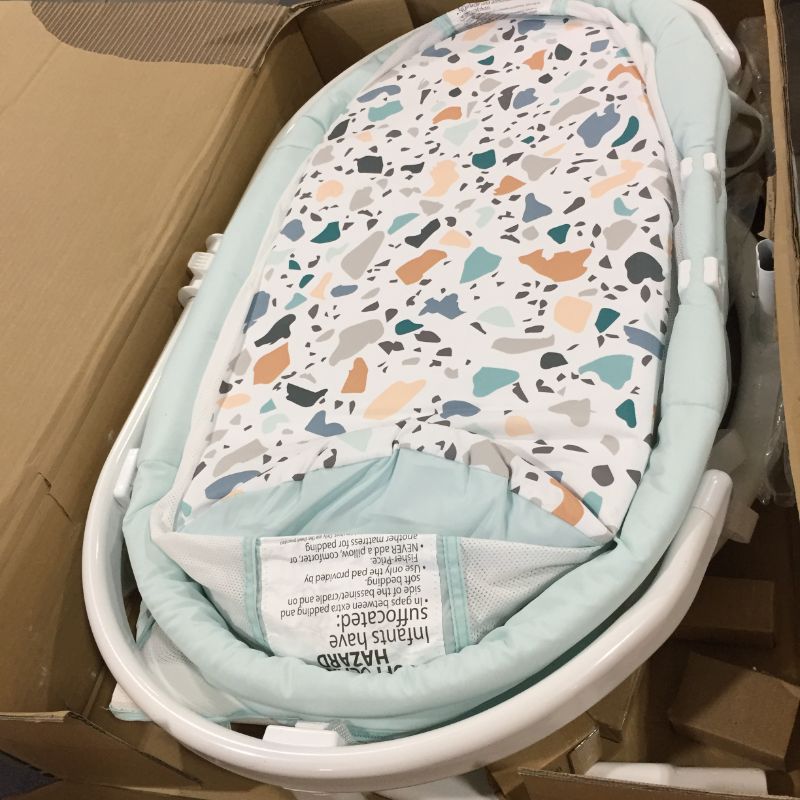 Photo 2 of Fisher-Price Soothing Motions Bassinet Pacific Pebble, Baby Bassinet with Soothing Lights, Music, Vibrations, and Motion