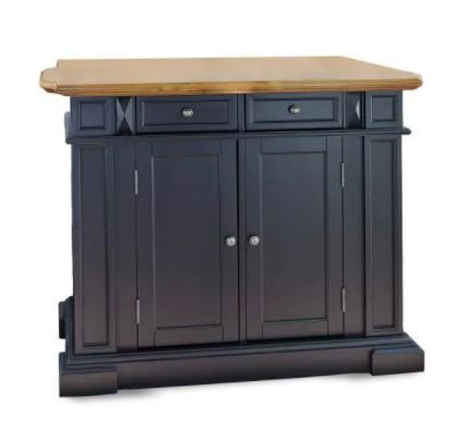 Photo 1 of counter top only Americana Black Kitchen Island With Drop Leaf
