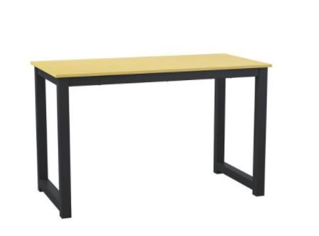 Photo 1 of 55 in. Rectangular Oak Home and Office Standing Computer Writing Desk with Metal Frame
