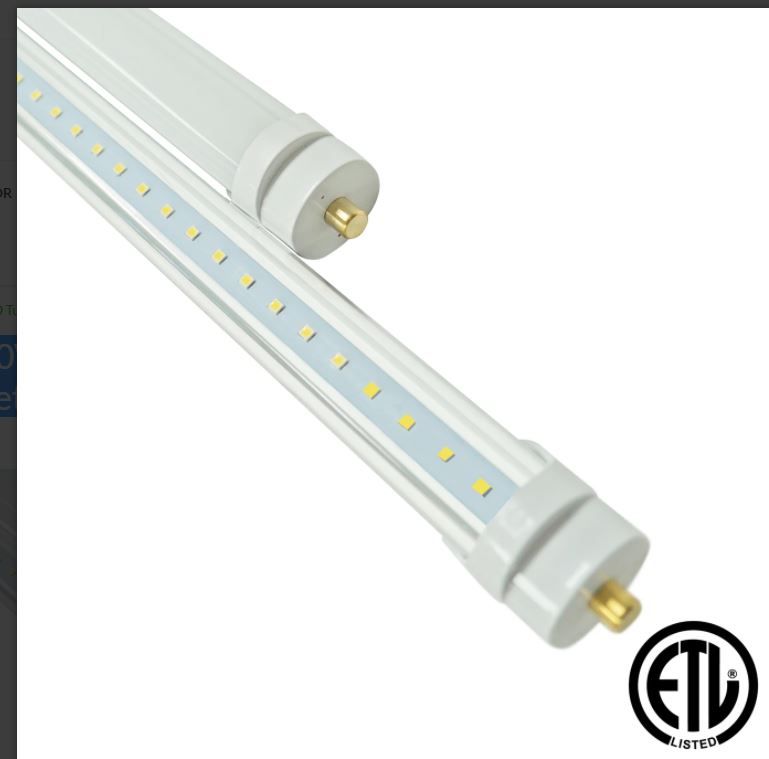 Photo 1 of 8ft 40W LED Linear Tube - Fa8 Socket - Bypass - (ETL) 
