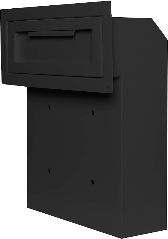 Photo 1 of DuraBox Through-The-Door Locking Drop Box D500 (Black) Steel Mailbox for Depositing Mail, Keys, Rent Payments, Checks
