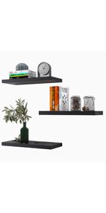 Photo 1 of Display Ledges for Wall, Small Floating Shelves for Tiny Decor, Plastic Wall Shelf with 2 Types of Installation - Black
