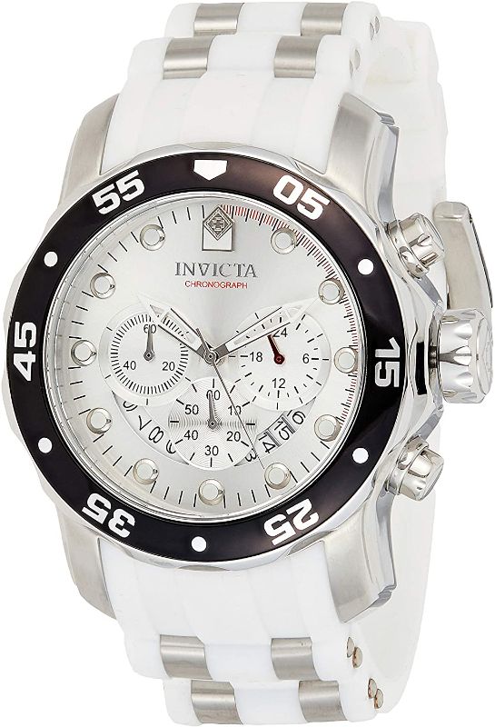 Photo 1 of Invicta Men's Pro Diver 48mm Stainless Steel and White Silicone Chronograph Quartz Watch, White (Model: 20290)
