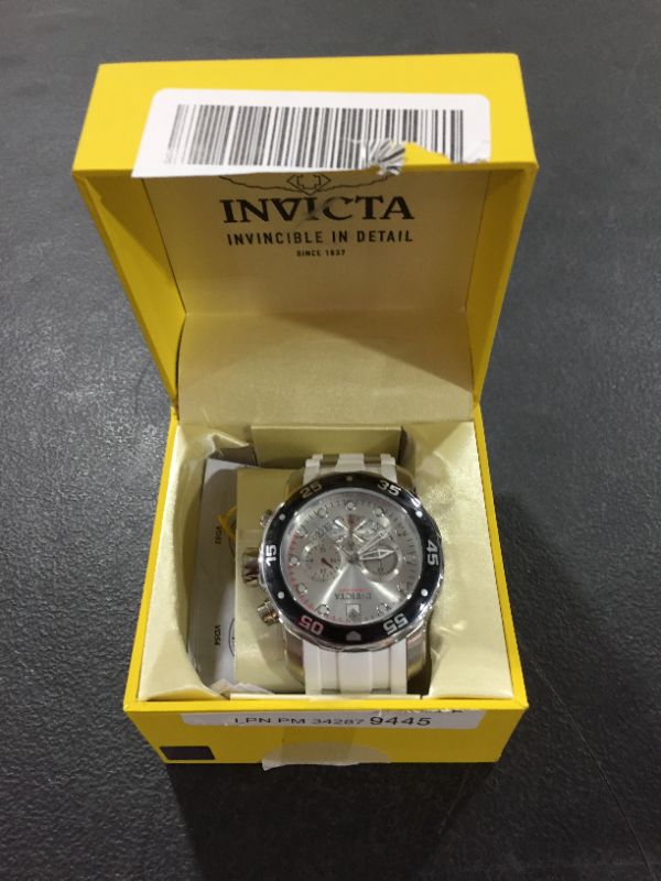 Photo 2 of Invicta Men's Pro Diver 48mm Stainless Steel and White Silicone Chronograph Quartz Watch, White (Model: 20290)
