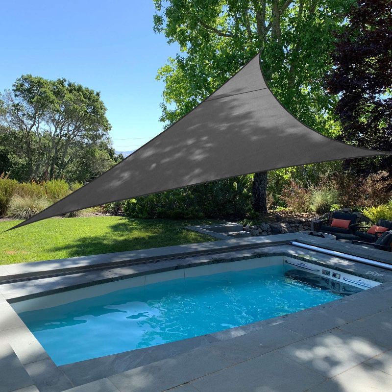 Photo 1 of Artpuch Sun Shade Sails Canopy 185GSM Shade Sail UV Block for Patio Garden Outdoor Facility and Activities 20x20x20 Dark Grey