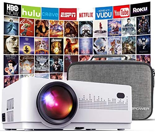 Photo 1 of DBPOWER L21 LCD Video Projector with Carrying Case 6000L 1080P Supported Full HD Projector Mini Movie Projector with HDMIx2USBx2 Compatible with ChromecastTV StickSmart phonePCLaptopPS4DVD