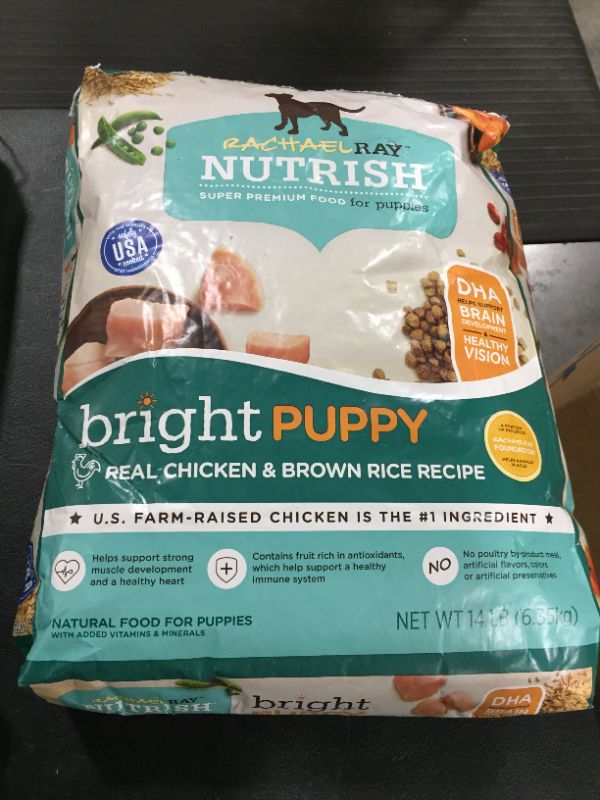 Photo 2 of Rachael Ray Nutrish Real Chicken & Brown Rice Recipe Bright Puppy Super Premium Dry Dog Food - 14lbs best by nov 4 2021