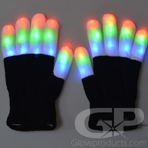 Photo 1 of Gloves with Light Up Fingers - Multi Color
