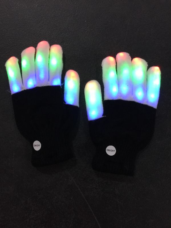 Photo 2 of Gloves with Light Up Fingers - Multi Color
