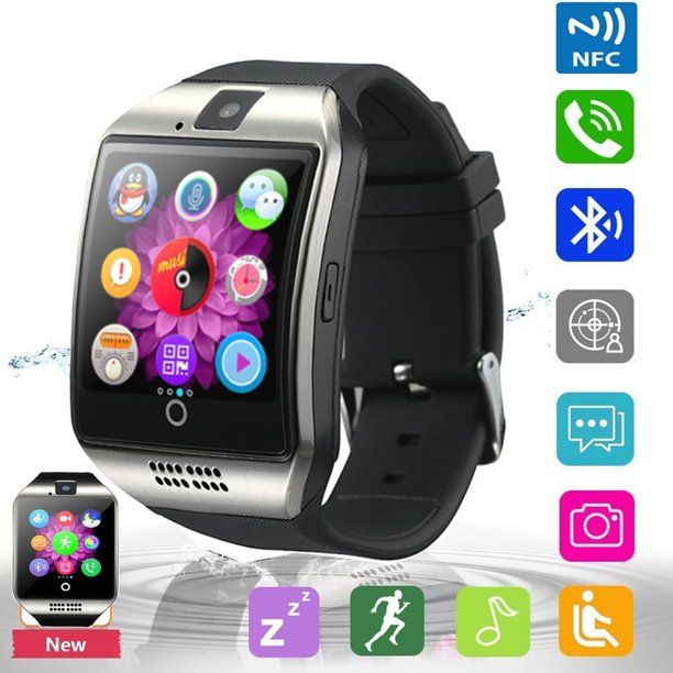 Photo 1 of Pack of 2 Bluetooth Smart Watch Phone Pandaoo Smart Watch Mobile Phone Unlocked Universal GSM Bluetooth 4.0 NFC Music Player Camera Calendar Stopwatch Sync for Android iPhone Google Huawei Smartphones (Silver)
