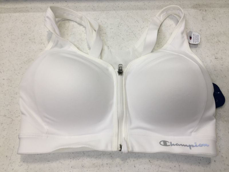 Photo 3 of Champion Women's Motion Control Zip Sports Bra Bra, -white, 34D


