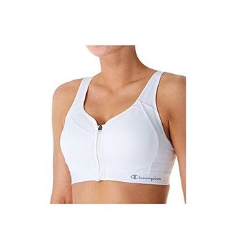 Photo 1 of Champion Women's Motion Control Zip Sports Bra Bra, -white, 34D


