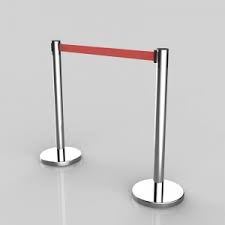 Photo 1 of 2 count silver Stanchion Crowd Control Queue Pole Barrier Base sold separately
