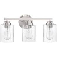 Photo 1 of Bolden 3 Light 18" Wide Bathroom Vanity Light with Seedy Glass Shades