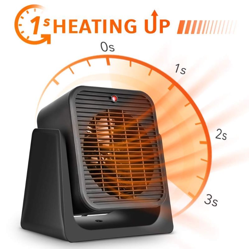 Photo 1 of 2 in1 Portable Space Heater - Quiet Combo Ceramic Electric Personal Fan, Fast Heating, Overheat & Tip-over Protection Air Circulating for Office Desk Bedroom Home Indoor Use
