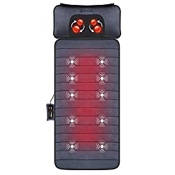 Photo 1 of Comfier Massage Mat, Full Body Heating Massage Pad with Movable Shiatsu Neck Massage Pillow, 10 Vibrating Motors & 4 Heating Pad, Neck,Shoulder Back Massager
