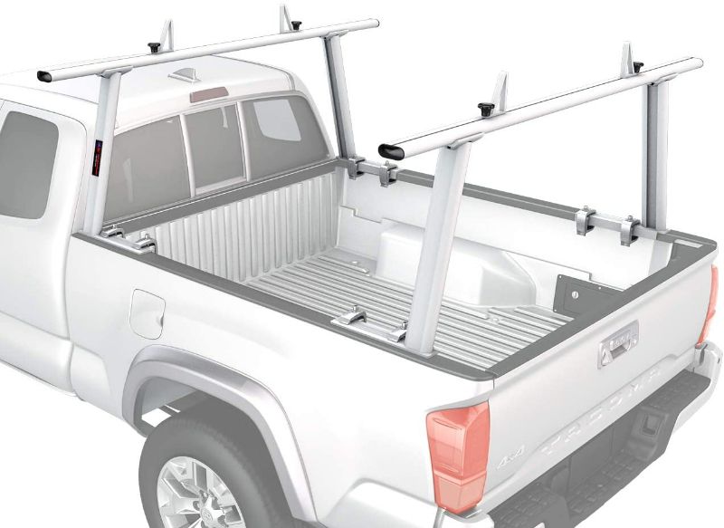 Photo 1 of AA-Racks Model APX25 Extendable Aluminum Pick-Up Truck Ladder Rack (No Drilling Required) - Sandy White
