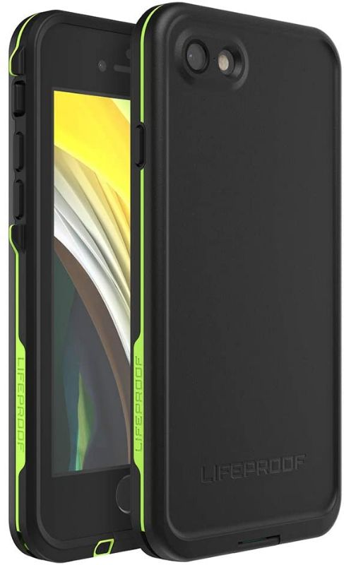 Photo 1 of LIFEPROOF FR? SERIES Waterproof Case for iPhone SE (2nd gen - 2020) and iPhone 8/7 (NOT PLUS) - Retail Packaging - NIGHT LITE (BLACK/LIME)