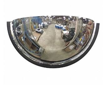 Photo 1 of Half Dome Mirror, 180° Viewing Angle, 18 in Diameter, Wall/Ceiling Mounting Location