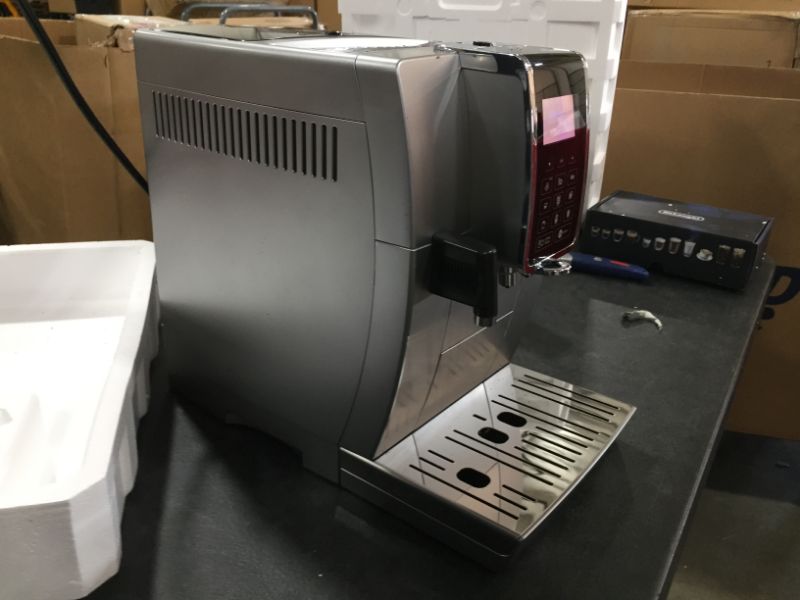 Photo 1 of De'Longhi ECAM35075SI Dinamica with LatteCrema Fully Automatic Espresso Machine, Silver, Lightly Used, No Signs of Damage, Tested