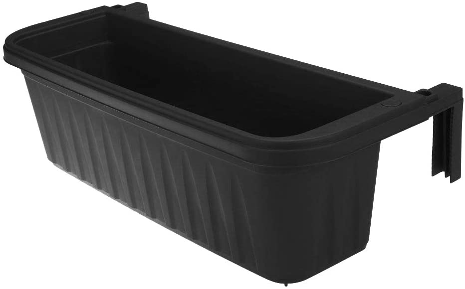 Photo 1 of Apollo Exports International AP-30218BK 24" Adjustable Railing Planter,Grey, Missing Hinges, Functional As Planter