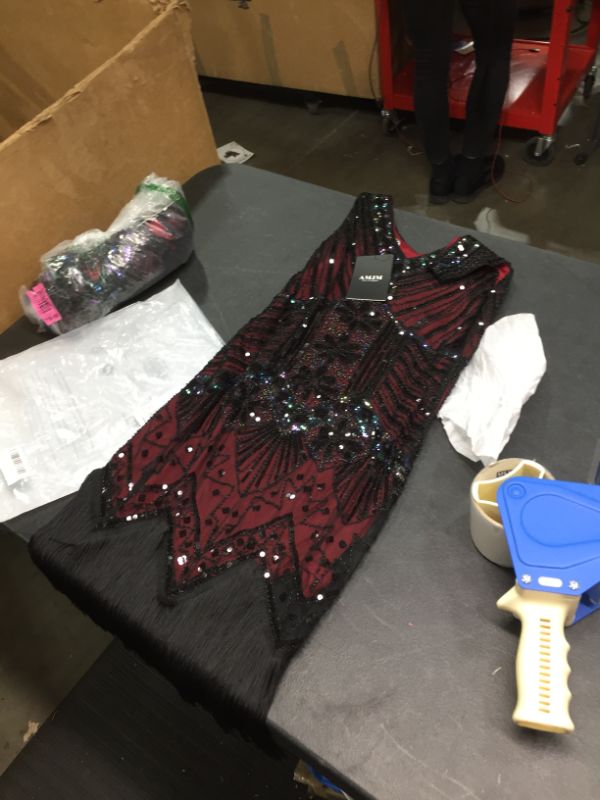 Photo 2 of AMJM Mommy and me Flapper Dress Adult and childen Matching 1920s Beaded Fringed Gatsby Theme Roaring 20s Dress for Prom - MOM XS - Child T1 , NEW, Clean