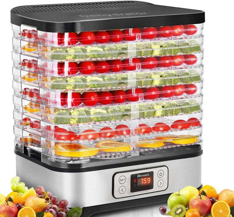 Photo 1 of Homdox Food Dehydrator Machine with Digital Timer and Temperature Control, 8 Trays Dehydrators for Food and Jerky, Meat, Fruit, Vegetable, Herbs, BPA Free/400 Watt/Updated