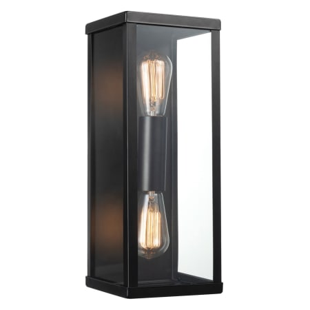 Photo 1 of Globe Electric 2-Light Bronze Outdoor Indoor Wall Sconce with Clear Glass Panels, 44634, NEW