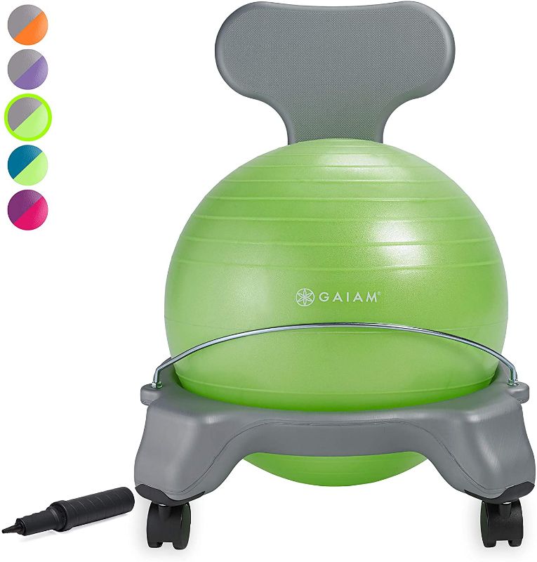 Photo 1 of Gaiam Kids Balance Ball Chair - Classic Children's Stability Ball Chair, Alternative School Classroom Flexible Desk Seating for Active Students, Loose Hardware