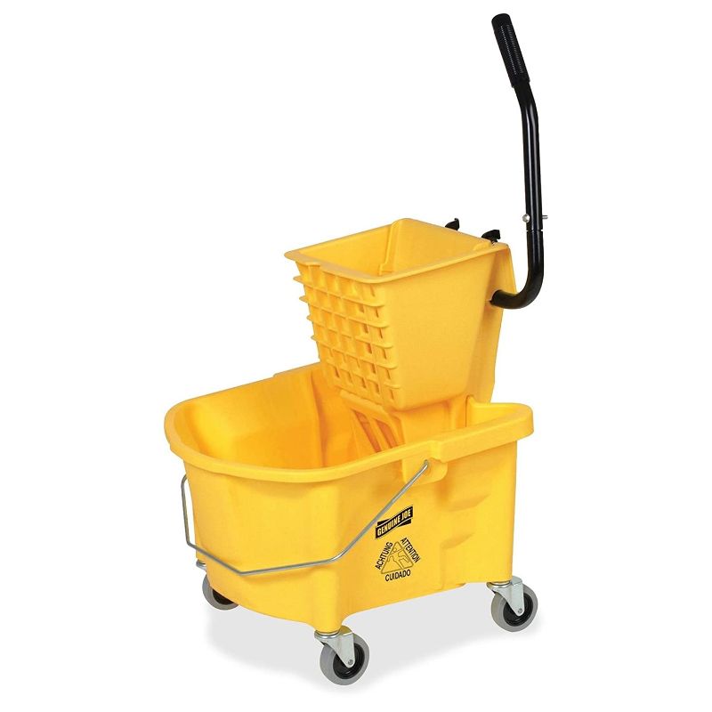 Photo 1 of Genuine Joe GJO60466 Splash Guard Mop Bucket/Wringer, 6.50 Gallon Capacity, Yellow