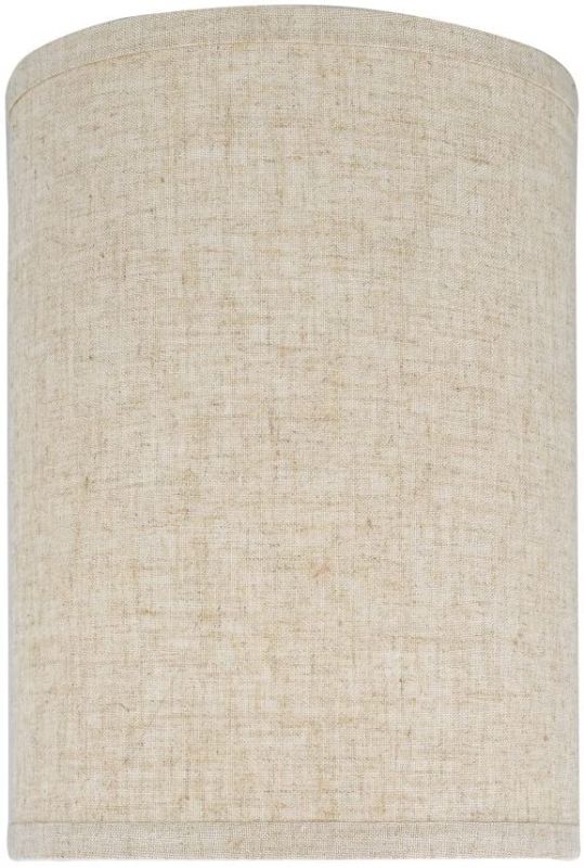 Photo 1 of Aspen Creative 31031 Transitional Hardback Drum (Cylinder) Shape Spider Construction Lamp Shade in Beige, 8" wide (8" x 8" x 11"),BEIGE LINEN