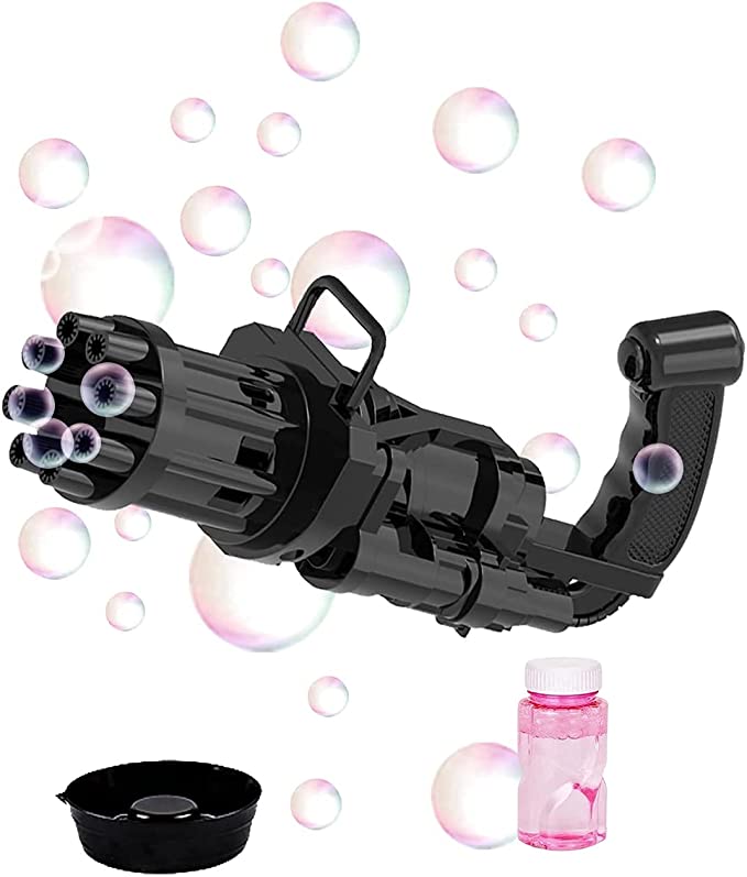 Photo 1 of PGGbro Gatling Bubble Machine 2021 Electric Bubble Gun Toy 8Hole Huge Amount Bubble Maker Newly Outdoor Toys for Boys and Girls Black, NOT TESTED