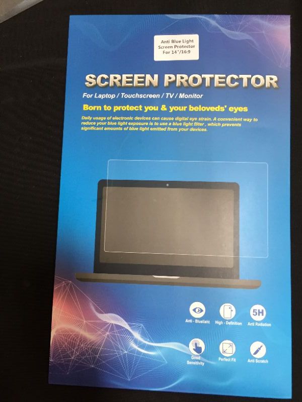 Photo 1 of 14 Inch Anti Blue Light Laptop Screen ProtectorAnti Glare Filter Eye Protection Blue Light Blocking Screen Protector14 Inch 169 Aspect Ratio Laptop