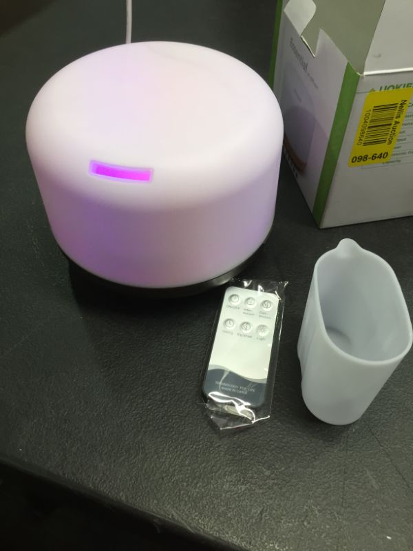 Photo 1 of UOKIER Essential Oil Diffuser,500ml Diffusers with Remote Control,BPA-Free Ultrasonic Aromatherapy Diffuser Humidifier with Adjustable Mist Mode,Mood Light,Timer Setting & Waterless Auto-Off