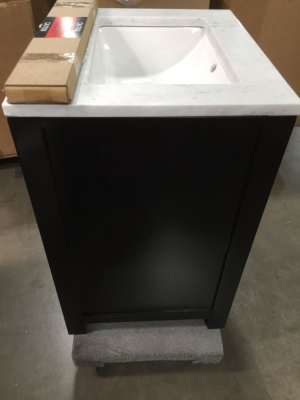 Photo 7 of 24 in. X 21 1/2 L X 34 H  Vanity in Espresso with Marble Vanity Top in Carrara White