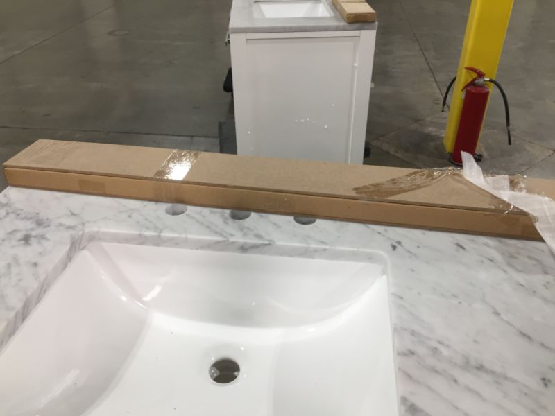 Photo 5 of 72 in. w 21 1/2 L 34 H Vanity in Carrara White with Marble Vanity Top in Carrara White, 