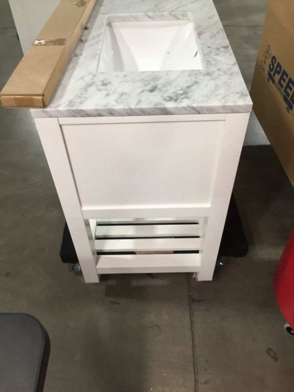 Photo 6 of 72 in. w 21 1/2 L 34 H Vanity in Carrara White with Marble Vanity Top in Carrara White, 