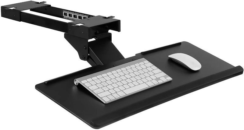 Photo 1 of Mount-It! Under Desk Computer Keyboard and Mouse Tray, Ergonomic Keyboard Drawer with Gel Wrist Pad, Black