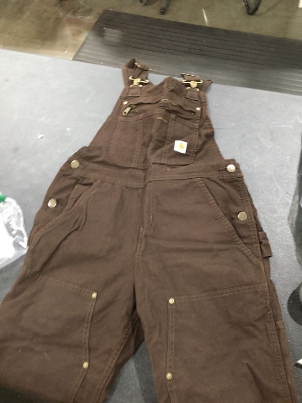 Photo 2 of Carhartt Women's Weathered Duck Wildwood Bib Overalls (Regular and Plus Sizes), XS Short