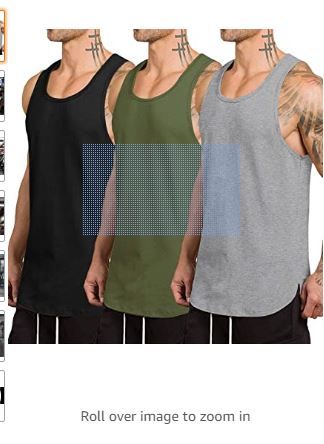 Photo 1 of COOFANDY Men's 3 Pack Quick Dry Workout Tank Top Gym Muscle Tee Fitness Bodybuilding Sleeveless T Shirt