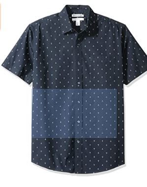 Photo 1 of Amazon Essentials Men's Regular-fit Short-Sleeve Print Shirt, XL