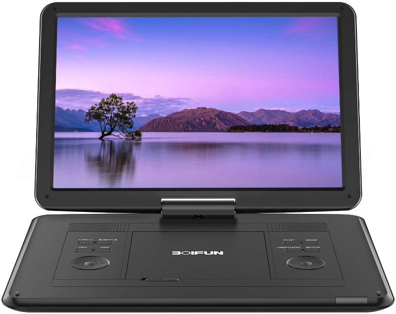 Photo 1 of 17.5" Portable DVD Player with 15.6" Large HD Screen, 6 Hours Rechargeable Battery, Support USB/SD Card/Sync TV and Multiple Disc Formats, High Volume Speaker,Black