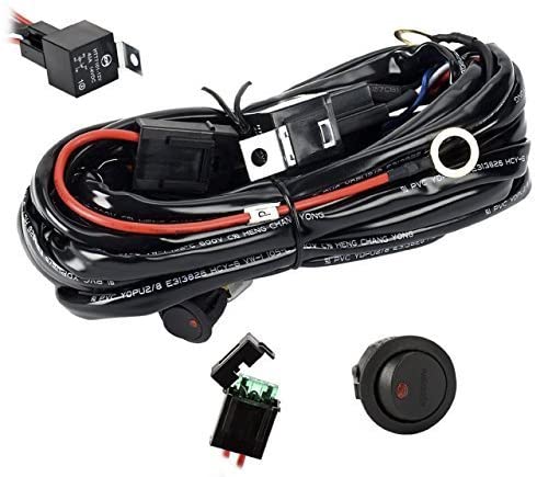 Photo 1 of Eyourlife Wiring Harness, 12V 40A Off Road LED LIGHT Bar On Off Power Switch Relay Wiring Harness kit (DT Connector 2 Leads - Power Relay Blade Fuse)