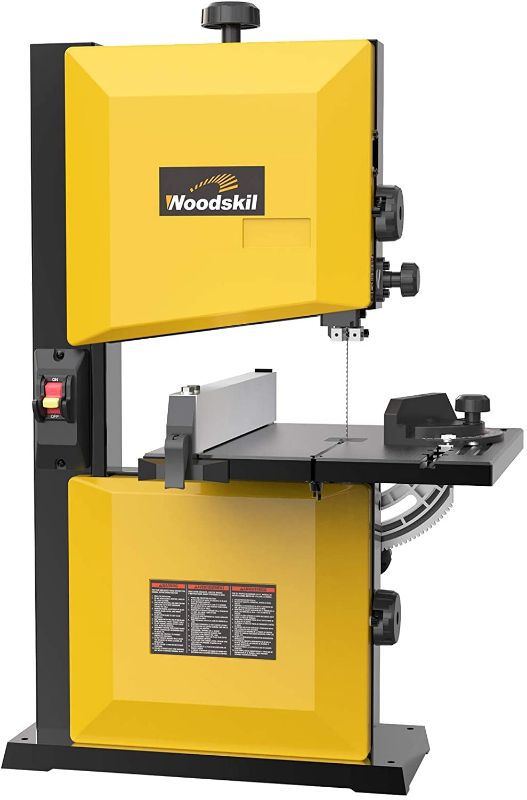 Photo 1 of Woodskil 3A 9-Inch Band Saw,2500FPM & 1720RPM Low Noise Induction Motor Bandsaw Anti-Shake with Steel Base and Cast Aluminum Table,Removable Safety Key,Benchtop Band Saw with Fence and Miter Gauge.