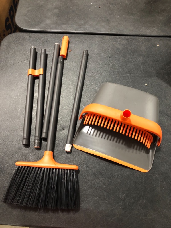 Photo 1 of Casabella Ergo Broom Plus with Dustpan, Orange

